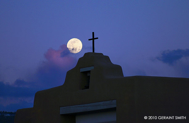 full moon over the church