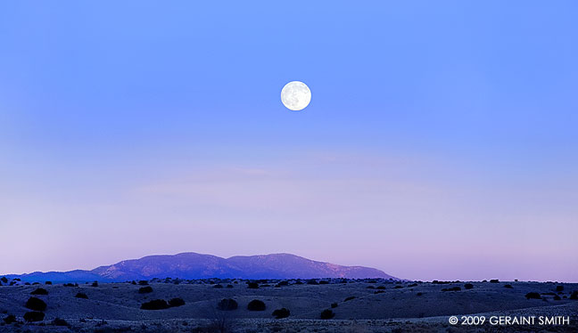 Moon rise from San Juan Pueblo over Picuris Peak
