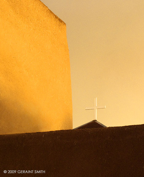 The light on the St. Francis Church Ranchos de Taos, NM