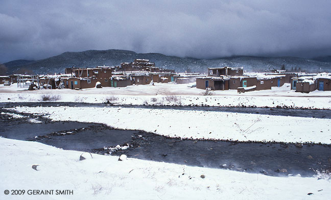 Taos Pueblo snow