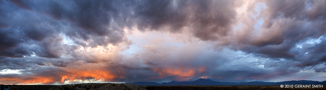 Mesa, mountains and sky