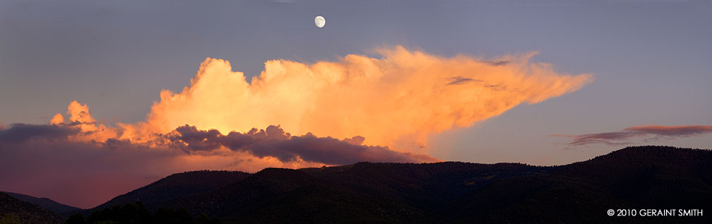 2010 October 20, Clouds and the moon over the Sangre de Cristo foothills