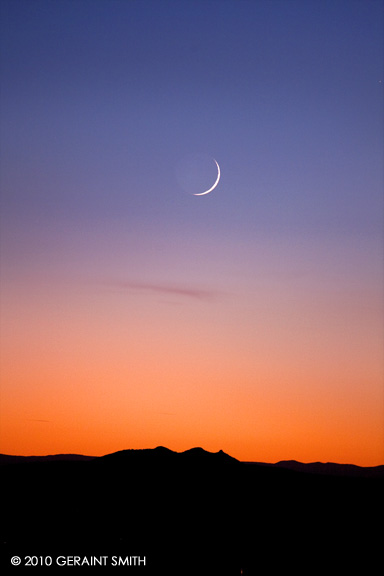 Crescent moon over the mesa last night