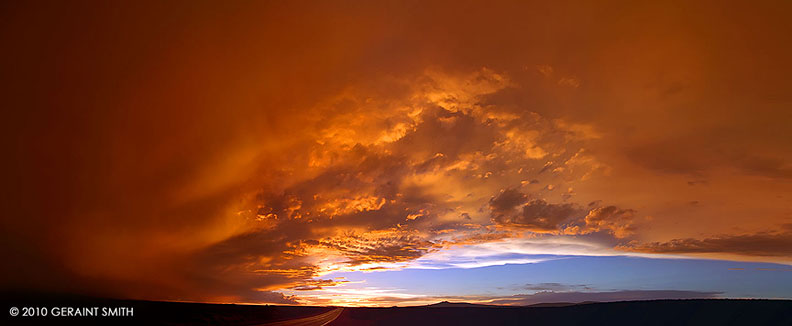 On the road under a very Taos sky