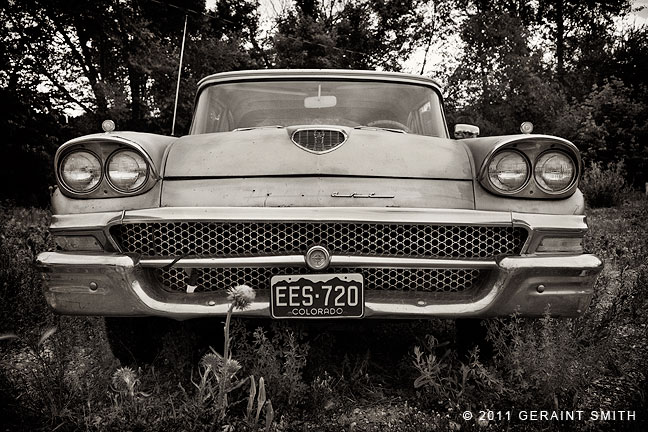 Another Ford Fairlane in a field in Taos