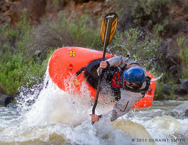 Kayaking on the Rio Grande racecourse Pilar, NM