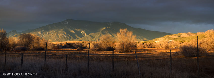 The light before the storm on Taos Mountain