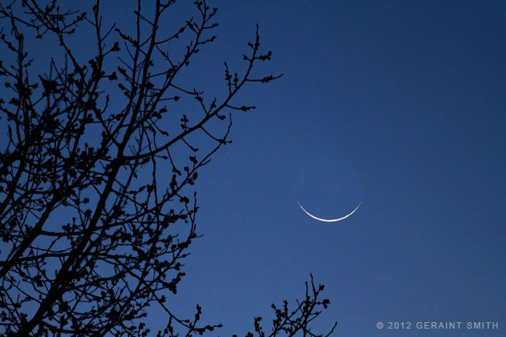 Crescent moon over Taos