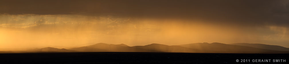 Mesa light and rain ... finally a huge torrential downpour in Taos