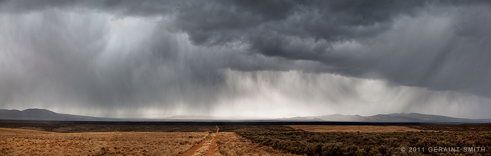 On a dirt road across the mesa