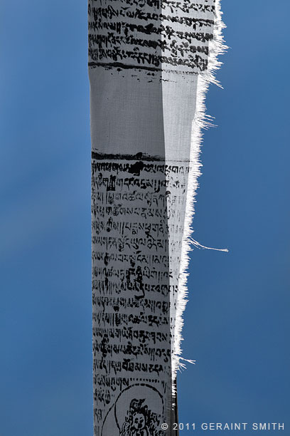 A prayer flag along the road to Arroyo Seco, NM