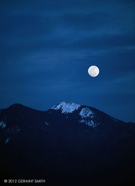 April's full moon and the mountain