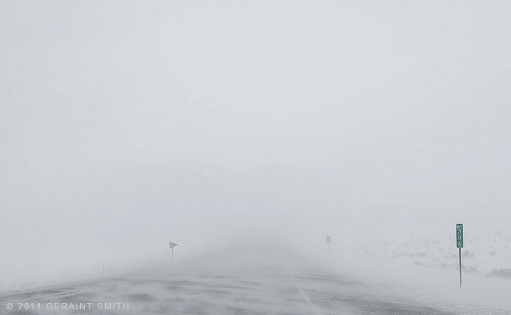 White out at mile marker 396 on Highway 285 NM - CO border!