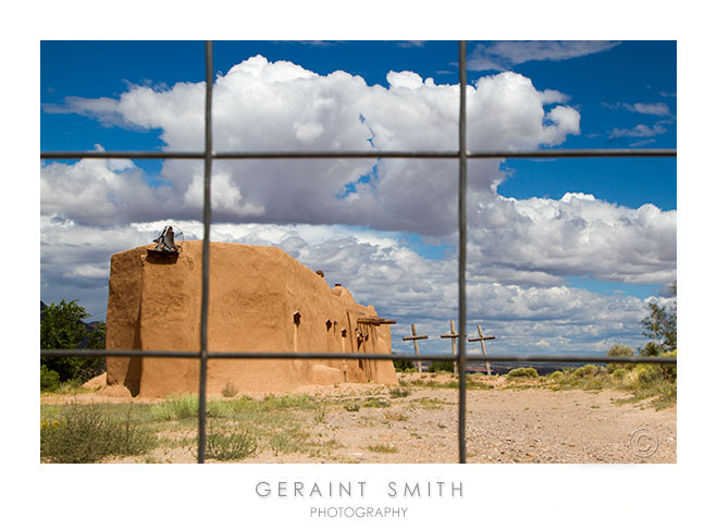 Exercising the composition rule "of thirds" through the fence at the Abiquiu Morada