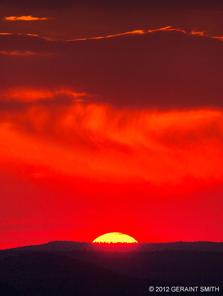Smokey sunset across the mesa