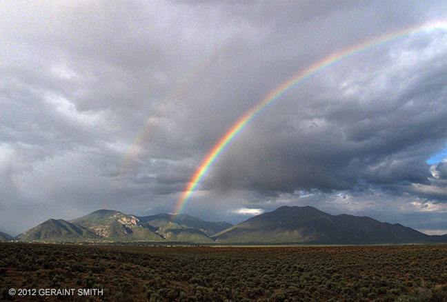 Rainbow, just a little precursor to summer, over Taos Mountain