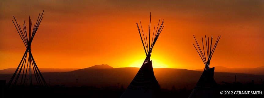 2012 Summer Solstice Sunset. Tipis in Taos New Mexico