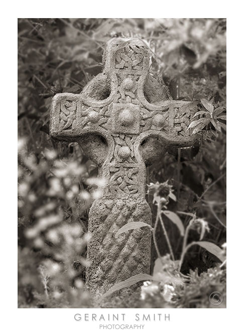 Celtic cross, in a New Mexico, English country garden!