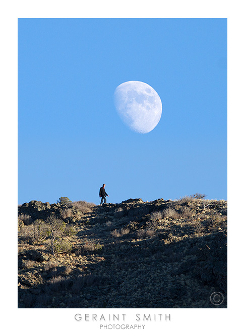 With the moon on the rim of Capulin Volcano, eastern NM
