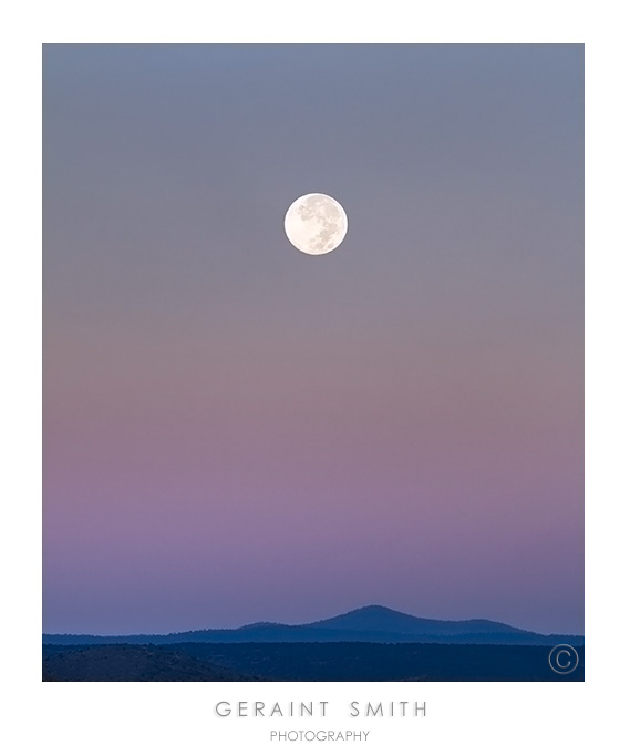 Harvest moon-set over the Taos plateau!
