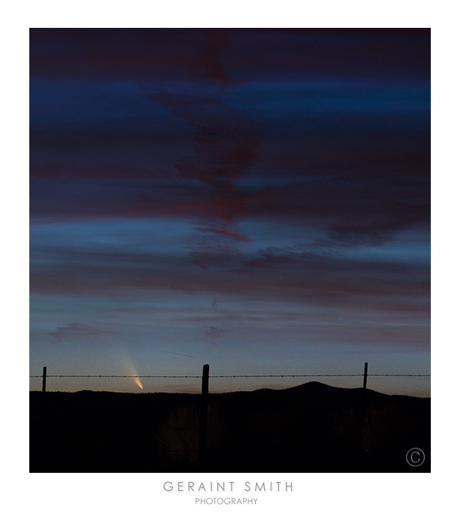 Couldn't see the comet PANSTARRS for the haze and clouds tonight. So I took an educated guess based on yesterday evening's location.  Left the shutter open for a few seconds and got this nice surprise! 