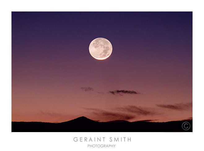 Tonight's moon waxing over the mesa west of Taos NM