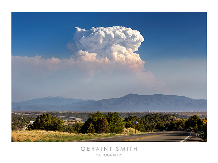 Big fire cloud, in the mountains of northern New Mexico