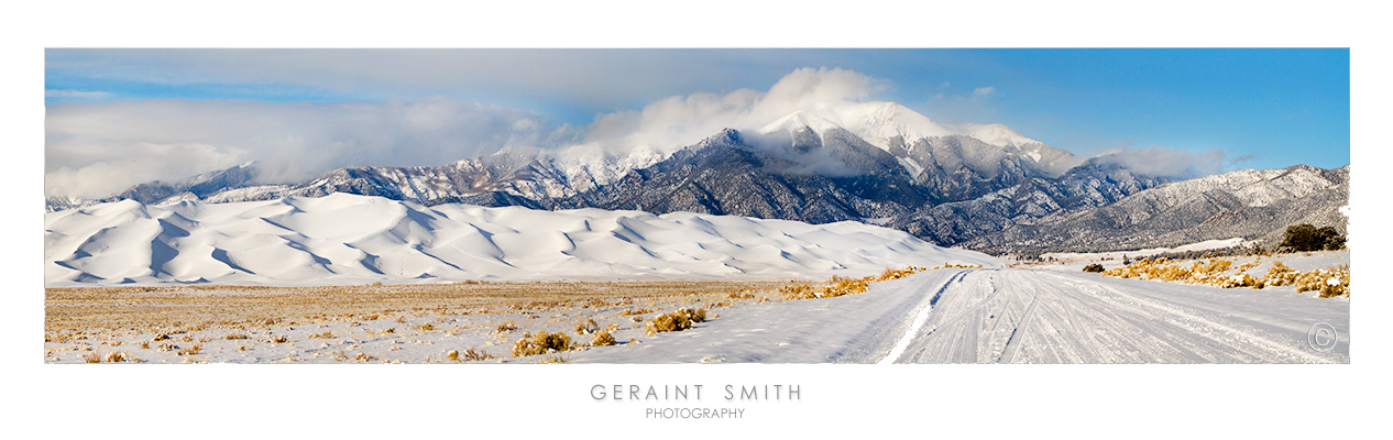 The road through the Great Sand Dunes, Colorado