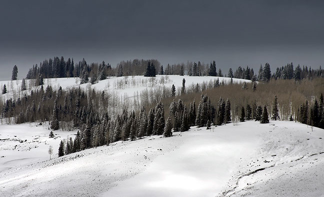 Snowy hills along Hwy 64 between Tres Piedras and Tierra Amarilla in northern New Mexico