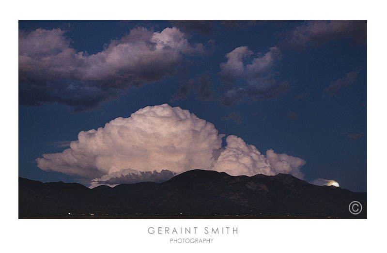 Mountain clouds and Harvest moonrise