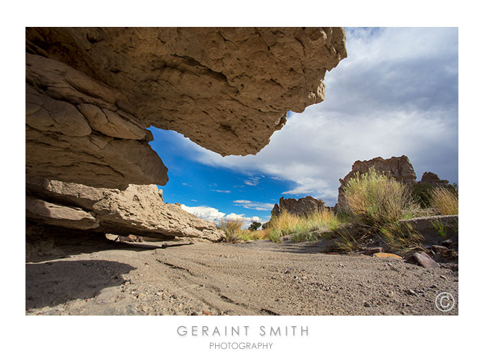 The undercutting in the arroyo in Plaza Blanca, NM