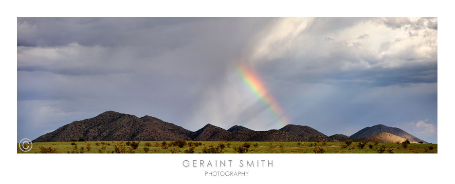 Rainbow south of Santa Fe from Interstate 25, driving home yesterday