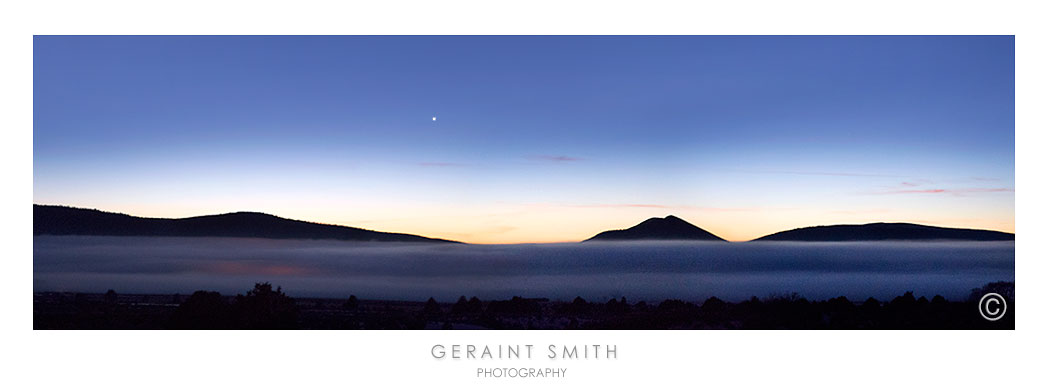 Valley clouds ... the lights of Cerro ... mountains of the Taos Volcanic Plateau and Neptune