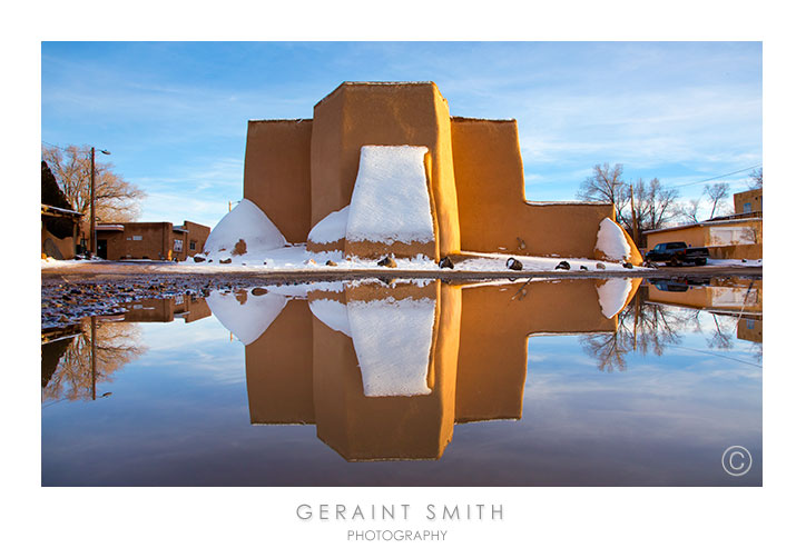 Couldn't resist another shot of the St. Francis church reflecting in a puddle of snowmelt