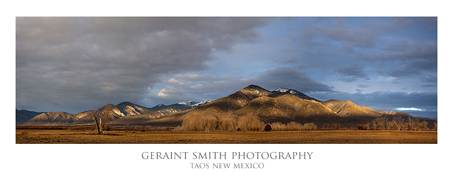 Evening light on Taos mountain