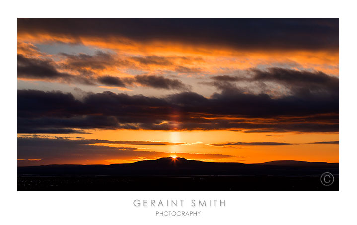 A bit of a sunset over "Three Peaks" this evening