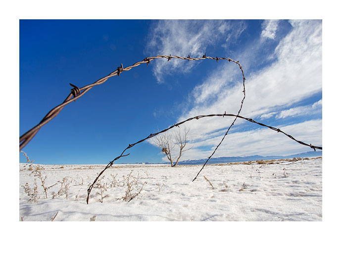 Under the barbed wire!