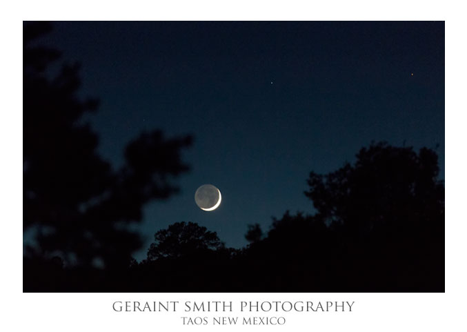 Crescent moon setting