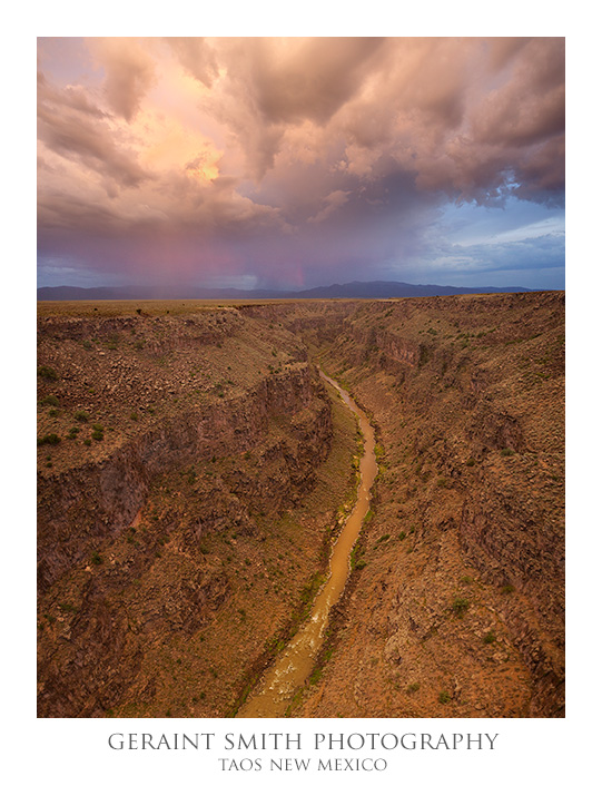 Wild light over the Rio Grande Gorge and a mocha latte river