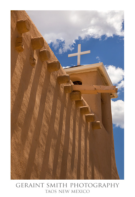 Long shadows at the St Francis church, Ranchos de Taos