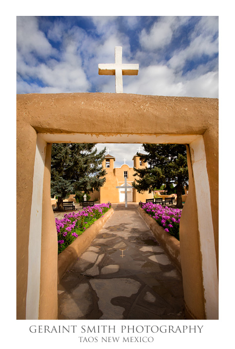 Bright light at the St Francis church, Ranchos de Taos