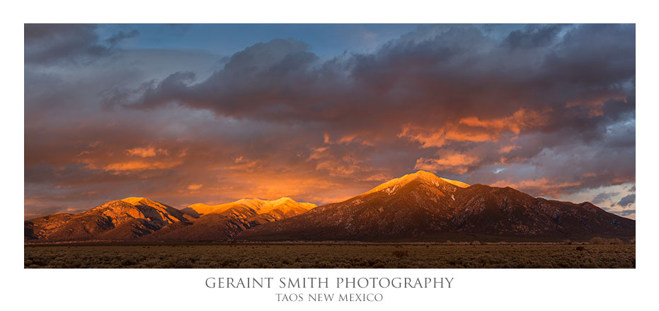 Taos mountains on fire