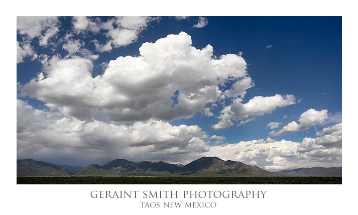 Skies over the Taos mountains