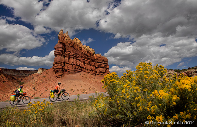 Bicycling in the red rocks of Ghost Ranch, NM sage brush abiquiu new mexico