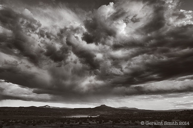 A little storm over Abiquiu Lake and Cerro Pedernal, NM