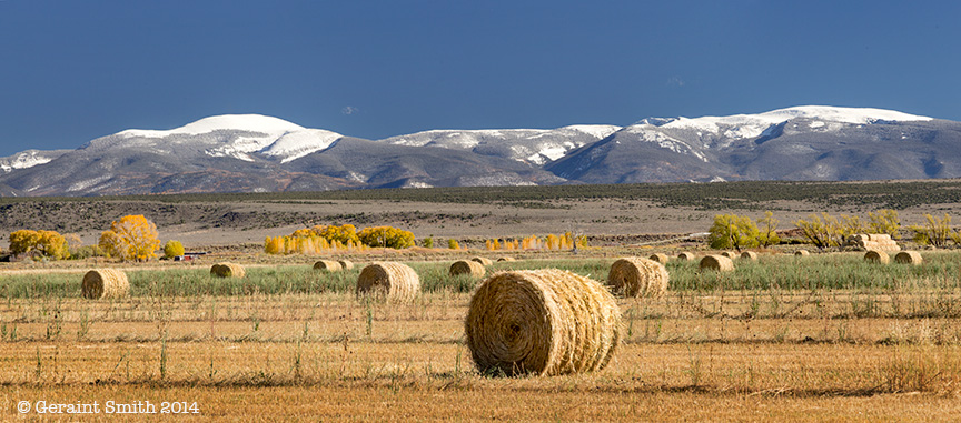 Hay bales ... on the road in Colorado and a beautiful day for a photo tour southern colorado sangre de christos snow capped peaks
