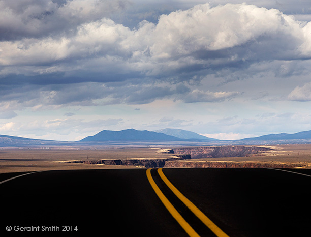 The road to Taos, with the Rio Grande Gorge welcoming committee!