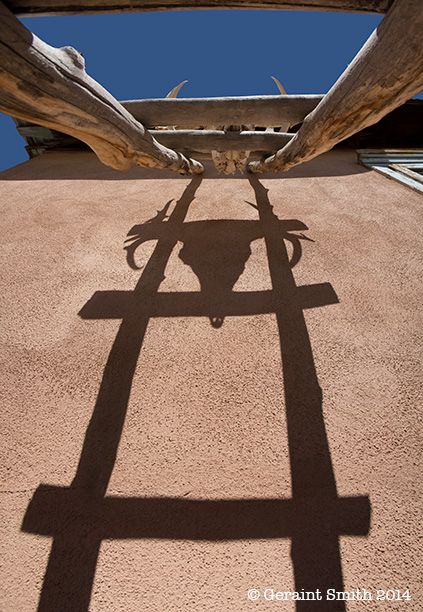 Ladder shadow, on the high road to Taos