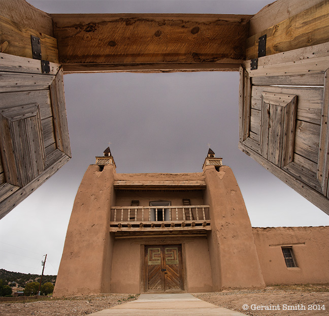 Under the big doors San Jose de Gracia church, Las Trampas, NM high road to taos nm