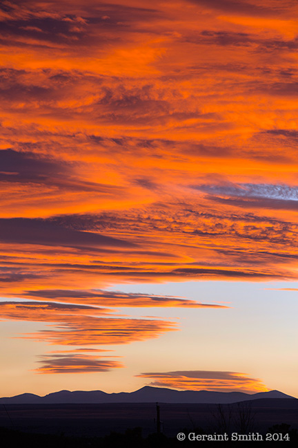 Sunset over the Jemez Mountains, NM from san cristobal new mexico